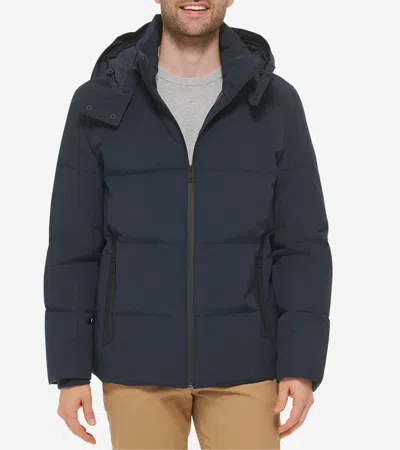 Cole Haan Men's Short Tech Puffer Coat - Blue Size Xxl Water-resistant