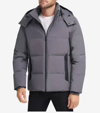 Cole Haan Men's Short Tech Puffer Coat - Grey Size Medium Waterproof Water-resistant