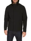 Cole Haan Men's Sleek Nylon Hooded Windbreaker Jacket In Grey