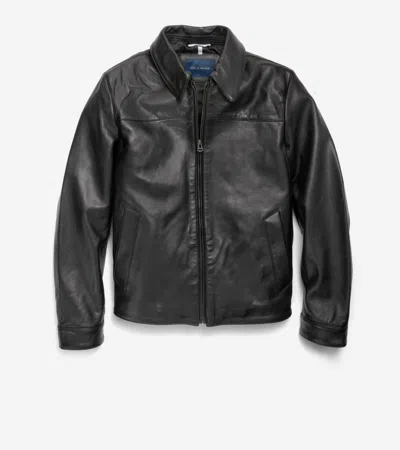 Cole Haan Men's Smooth Lamb Shirt Jacket - Black Size Medium