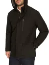 Cole Haan Men's Soft Rain Hooded Windbreaker Jacket In Black