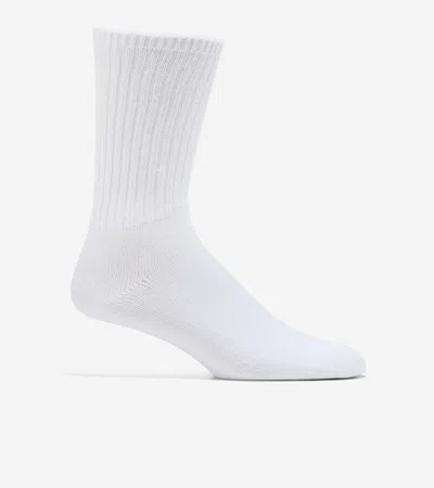 Cole Haan Men's Solid Marl Casual Crew Socks - White