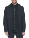 Cole Haan Men's Solid Wool-blend Coat In Navy