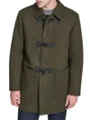 Cole Haan Men's Spread Collar Regular Fit Duffle Coat In Green