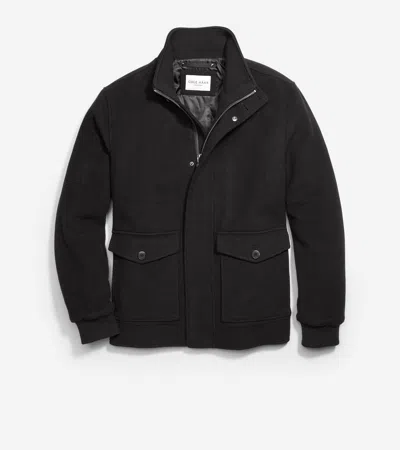 Cole Haan Men's Stand Collar Bomber Jacket - Black Size Medium