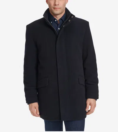 Cole Haan Men's Full-zip Stand-collar Car Coat In Blue