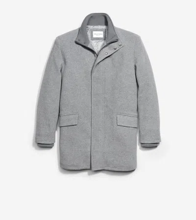 Cole Haan Men's Stand Collar Car Coat - Grey Size Medium