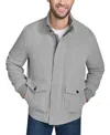 Cole Haan Men's Stand-collar Long-sleeve Bomber Jacket In Light Grey