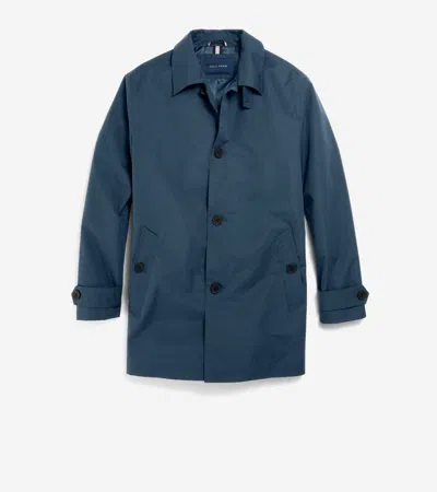 Cole Haan Stand Collar Rain Jacket In Navy