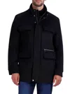 Cole Haan Wool Blend Field Coat In Black