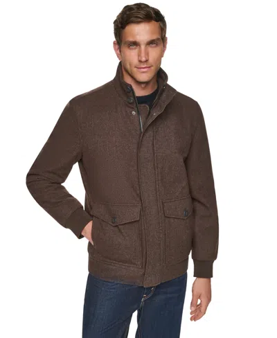 Cole Haan Men's Stand-collar Long-sleeve Bomber Jacket In Brown