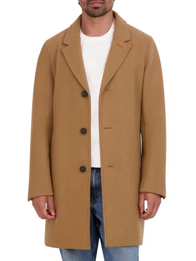 Cole Haan Men's Stretch-wool Topcoat In Camel