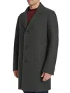 Cole Haan Regular Fit Stretch Wool Coat In Charcoal