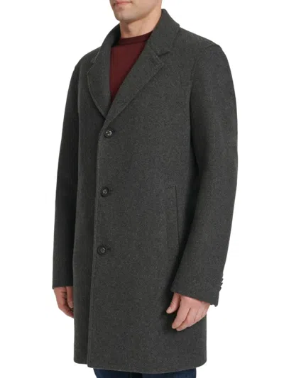 COLE HAAN MEN'S STRETCH-WOOL TOPCOAT