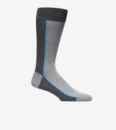 Cole Haan Men's Stripe Colorblock Dress Crew Socks - Grey In Multi