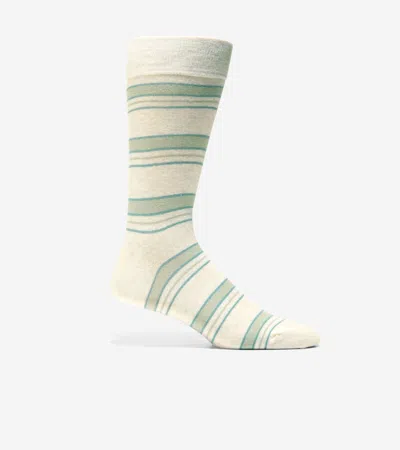 Cole Haan Men's Stripe Dress Crew Socks - Beige In Multi