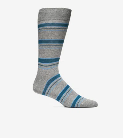 Cole Haan Men's Stripe Dress Crew Socks - Grey In Gray