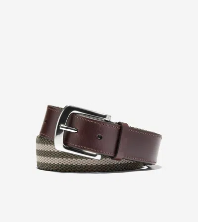 Cole Haan Men's Striped Canvas Stretch Belt - Beige Size 42 In Neutral