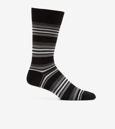 Cole Haan Men's Striped Dress Crew Socks - Black
