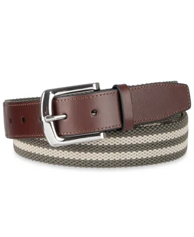 Cole Haan Men's Striped Stretch Cord Casual Belt In Brown