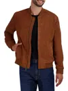 Cole Haan Men's Suede Bomber Jacket In Cognac