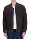 Cole Haan Men's Suede Bomber Jacket In Grey