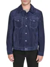 Cole Haan Suede Trucker Jacket In Multi