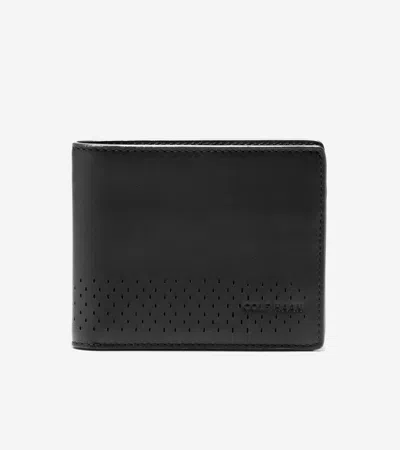 Cole Haan Lasercut Logo Leather Bifold Wallet In Black