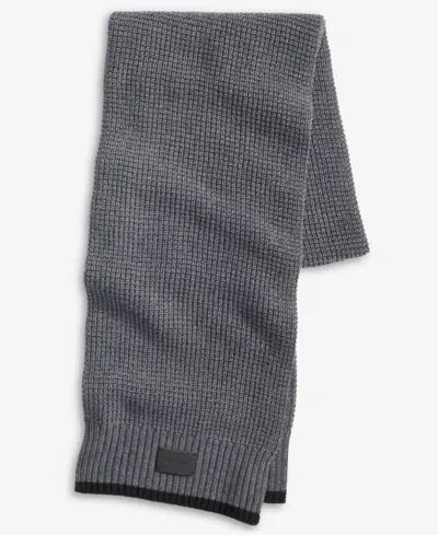 Cole Haan Men's Waffle-knit Scarf In Gray