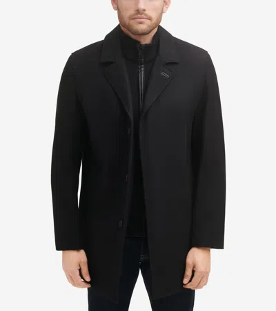 Cole Haan Men's Wool Blend Car Coat - Black Size Medium