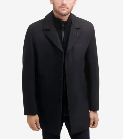 Cole Haan Men's Wool Blend Car Coat - Grey Size Large In Black