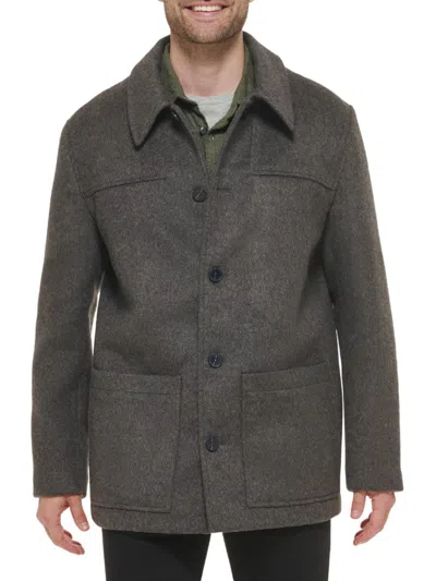 Cole Haan Men's Wool Blend Coat In Grey
