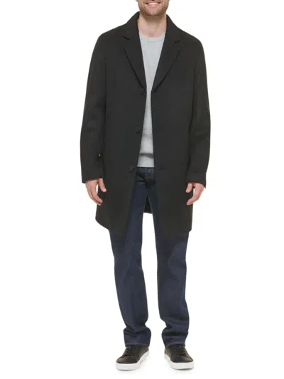 Cole Haan Men's Wool-blend Notch Collar Coat In Black