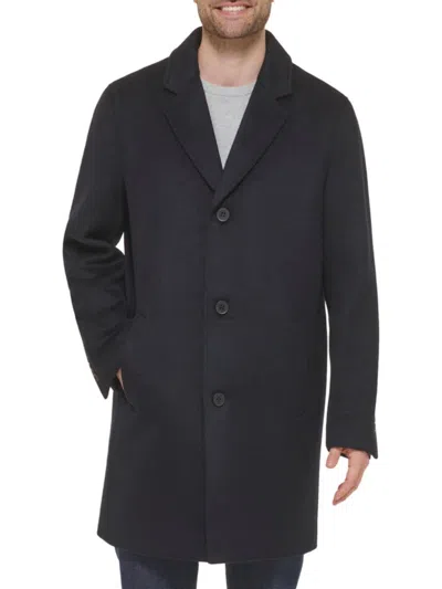 Cole Haan Men's Wool-blend Notch Collar Coat In Navy