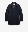 Cole Haan Men's Wool Car Coat - Blue Size Small In Navy