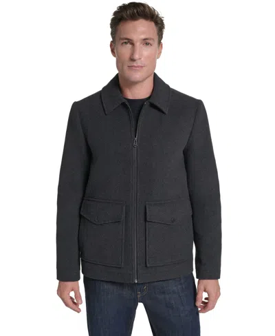 Cole Haan Men's Wool-blend Shirt Collar Jacket In Gray