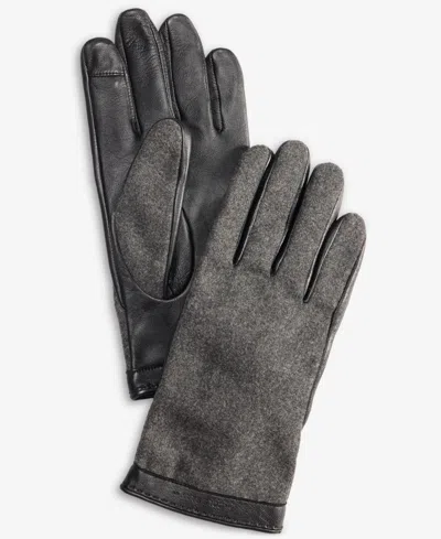 Cole Haan Men's Woven-back Gloves In Gray