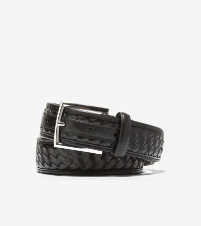 Cole Haan Men's Woven Inlay Leather Belt - Black Size 42