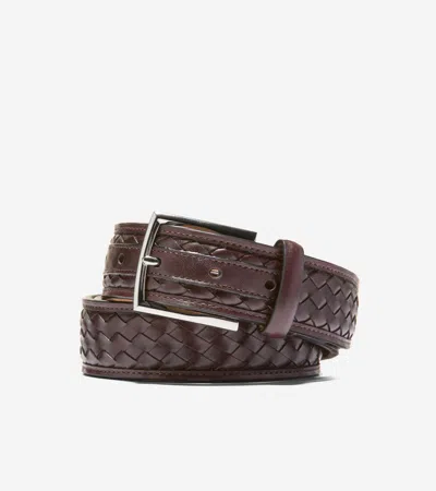 Cole Haan Men's Woven Inlay Leather Belt - Brown Size 38