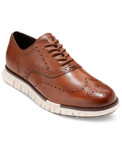 Cole Haan Zerogrand Remastered Wingtip Derby Sneaker In British Tan Ivory