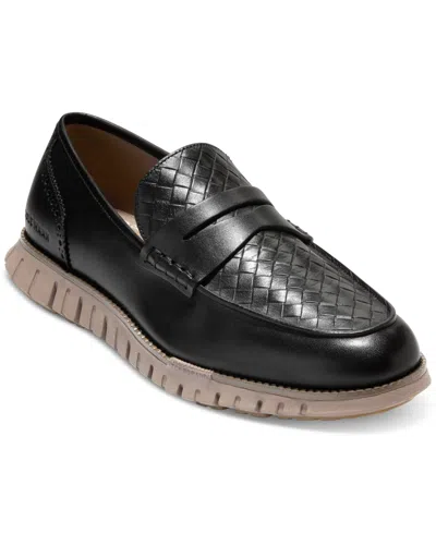 Cole Haan Men's Zerøgrand Remastered Penny Loafer In Black Stamped Leather-irish Coffee