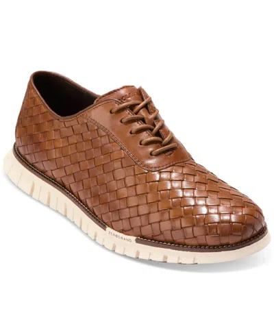 Cole Haan Men's Zerøgrand Remastered Woven Oxford Dress Shoe In British Tan Woven