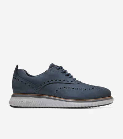 Cole Haan Men's Zerøgrand Eon Wingtip Oxford Shoes - Blue Size 9.5
