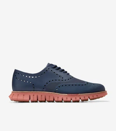 Cole Haan Men's Zerøgrand Remastered No Stitch Wingtip Oxford Shoes - Blue Size 8
