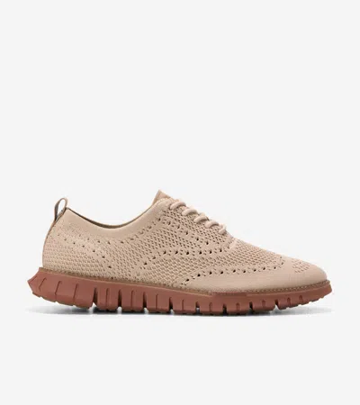 Cole Haan Men's Zerøgrand Remastered Stitchlite Wingtip Oxford Shoes - Beige Size 7.5