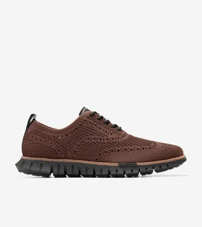 Cole Haan Mens Brown/oth Zerøgrand Wingtip Stitchlite Knitted Oxford Shoes Eur 41 / 7 Uk