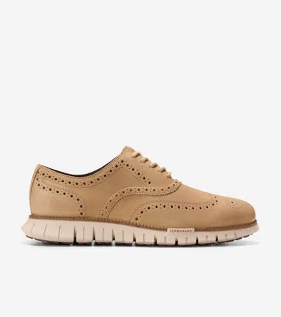 Cole Haan Men's Zerøgrand Remastered Wingtip Oxford Shoes - Beige Size 9 In Brown