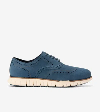 Cole Haan Men's Zerøgrand Remastered Wingtip Oxford Shoes - Blue Size 8