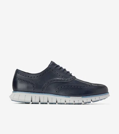 Cole Haan Men's Zerøgrand Remastered Wingtip Oxford Shoes - Blue Size 9.5