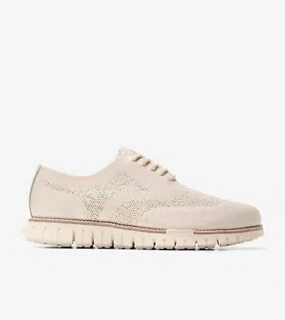 Pre-owned Cole Haan Men's Zerogrand Remastered Embrostitch Wingtip Whitecap/ivory C39490 In Whitecap Gray/ Natural/ivory